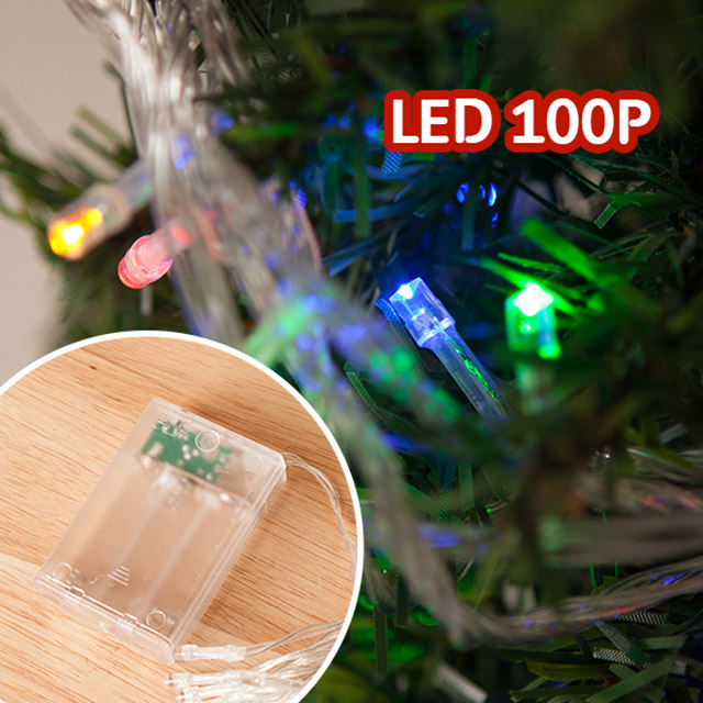 LED 100P 건전지용 전구 투명선